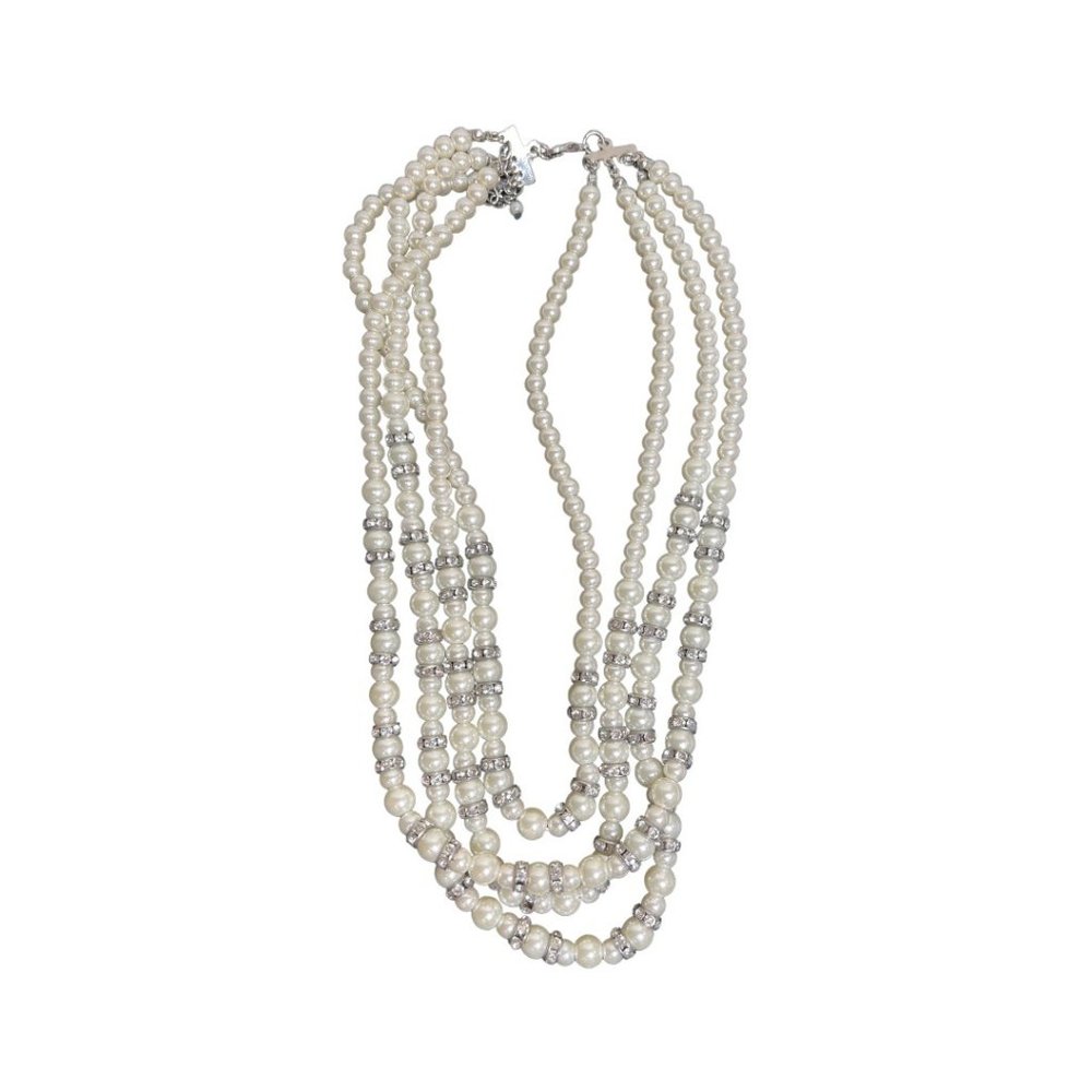 Vintage Faux Pearl Statement Necklace Chunky Beaded Bridal Necklace Mother Bride - Picture 7 of 12